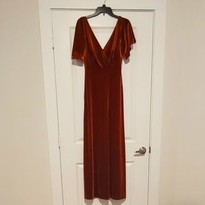 Azazie Rust Velvet Dress